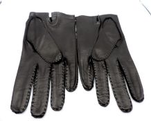 Vintage Ian Mankin London Black Leather Gloves Size 8 1/2 New Unworn