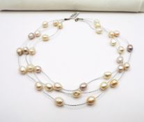 Cultured Pearl Necklace New With Gift Box