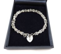 Vintage Sterling Silver Three Bar Gate Bracelet With Gift Box
