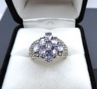 Sterling Silver Tanzanite Ring New With Gift Pouch