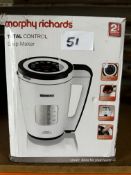 Morphy Richards Total Control Soup Maker. RRP £40 - Grade U