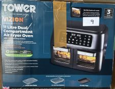 Tower Vizion 11L Dual Air Fryer. RRP £150 - Grade U