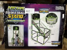 Global Gizmpos Arcade Basketball Stand Balls and Pumps. RRP £30 - Grade U