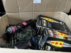 Large Box of Assorted Electrical Items and Household. RRP £150 - Grade U