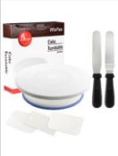 Wisfox Rotating Cake Decorating Plate With 2 Angled Palette Knife Set, Icing