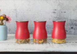 Brand New 3PC Kitchen Canisters Red