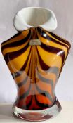 Vintage Stunning Vincenza Handmade Woman Bust Brown Striped Vase
