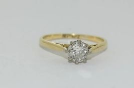 Vintage 18ct Yellow Gold Diamond Solitaire Ring With Valuation