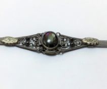 Vintage Silver Spinel Mourning Bracelet With Valuation