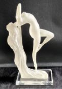 Beautiful W. Anina Art Deco Frosted Lady Figurine 'Before The Bath'