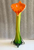 Vintage Glass Orchid Lily Vase