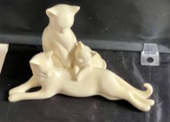 Adorable Resin Cat Family Figurine