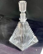 Vintage Clear Crystal Glass Cut Pyramid Perfume Bottle