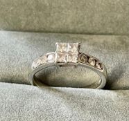 18ct White Gold Princess Diamond Ring With Valuation