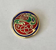 Vintage Irish Mythological Celtic Lands 22ct Gold Plated Brooch