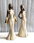A Pair of Stone Portrait Juliana Lady Figurines - Peace & Grace