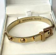 Vintage Michael Kors Buckle Stud Rose Gold Tone Bracelet