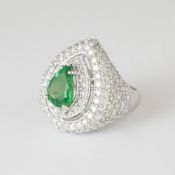 Diamond Ring - 150 diamonds & Tsavorite