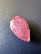 Certified Natural unheated Ruby 6.94 Carat | Pear Deep Purplish Red (Pinkish)