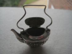Antique Miniature Silver Fireside Kettle, Birmingham 1905