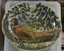 Iden Studio Pottery Stephen Duffy Large Pheasant Platter 45cm x 38cm