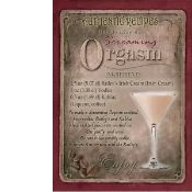 Screaming Orgasm Classic Cocktail Authentic Recipe Metal Wall Art