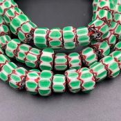 Venetian Chevron Trade Glass Beads Strand, Beautiful Trade Glass Beads, 1 Strand, Kkr-94