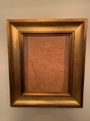An After Henri Matisse, Signed, Crayon Drawing of A Female Figure In Red Crayon On A Coloured Pap...