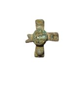 Antiquities: Viking Crucifix Mount With Glass Inserts 10th Century AD (£6 UK £15 Int. Post)
