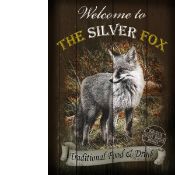 The Silver Fox English Traditional Pub Sign Metal Wall Art