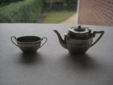 Antique Silver Plated EPNS Miniature Teapot and Sugar Bowl