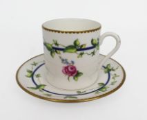 Set of 6 Royal Worcester Coffee Cans & Saucers