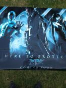 Hellboy 2004 Original Vinyl Cinema Banner. Here To Protect
