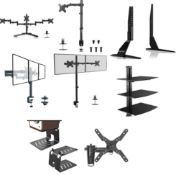 Customer Returns Job Lot Pallet TV Screen Wall Desk Brackets Holder 44 Items Manifested RRP £1970...