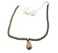 Antiquities: Roman Green Glass Bead Necklace (£7 UK £15 International Post)