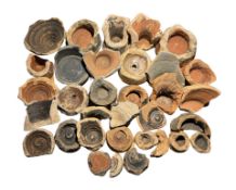 Antiquities: 35 Roman, Medieval and Later Terracotta Pot Bases, Thames Finds (£10 UK £30 Int Post...