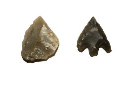 Antiquities: Neolithic Stone-Age Flint Arrow Heads With Find Spots (£7 UK £15 International Post)