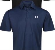 Men's Breathable Under Armour Polo Shirt Navy Size XL