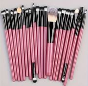 20Pc Ultimate Makeup Brush Set - Professional Soft Synthetic Bristles