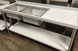 Brand New 1.8m Stainless Steel Double Bowl Sink