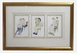 Triptych Paris Postcards Framed Modele Depose R & Cie