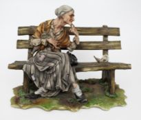 Capodimonte Lady Tramp On Bench