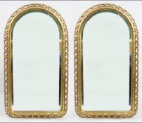 Pair of Arched Giltwood Mirrors