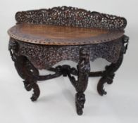 19th c. Carved Burmese Console Table c.1880
