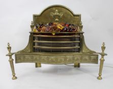 Vintage Brass Adam Style Fire Grate With Coals