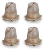 Set of 4 Vintage Agate Style Glass Shades