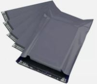 10 x Pack of 100 Grey Mailing Bags Strong Polythene Postage Plastic Postal Mail Seal