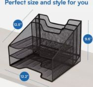 4 x 5 Tier Office Filing Black Trays Holder A4
