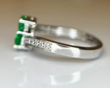 Slytherin Harry Potter Natural Emerald Ring With Natural Diamonds And 18k Gold