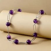 NEW!! Amethyst Necklace in Stainless Steel